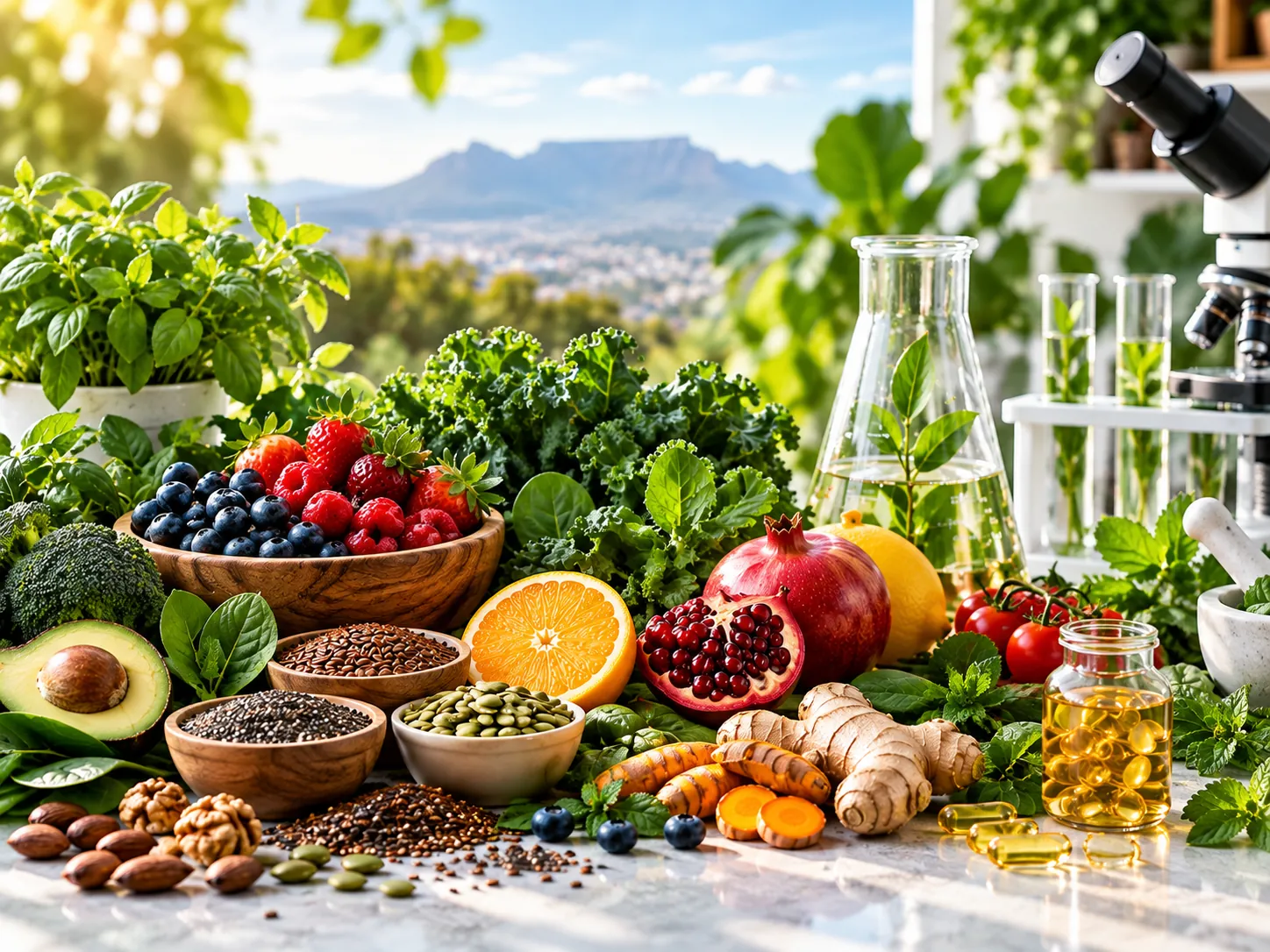 Fresh foods, herbs and plant-based nutrition